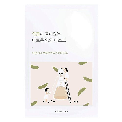 Питательная тканевая маска с чёрной соей Round Lab Soybean Nourishing Sheet Mask