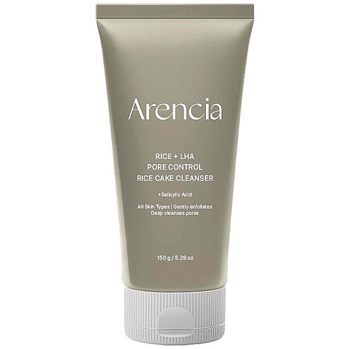 Пенка с кислотами от чёрных точек Arencia Rice + LHA Pore Control Rice Cake Cleanser