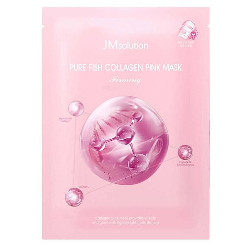 Укрепляющая маска с коллагеном для сияния кожи JMsolution Pure Fish Collagen Pink Mask