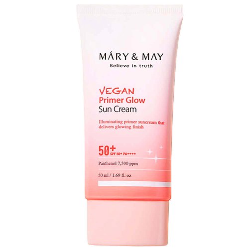 Солнцезащитный крем-праймер для сияния кожи Mary&May Vegan Primer Glow Sun Cream SPF50+ PA++++
