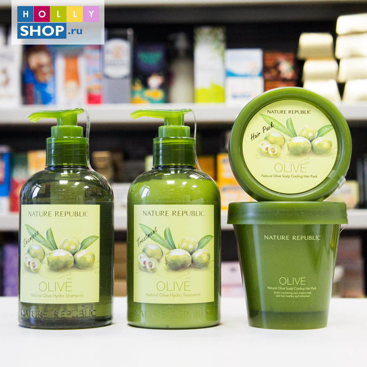 Охлаждающая оливковая маска для волос и кожи головы Nature Republic Natural Olive Scalp Cooling Hair Pack