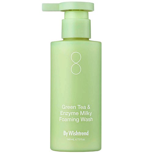 Энзимное средство для умывания с зелёным чаем By Wishtrend Green Tea & Enzyme Milky Foaming Wash