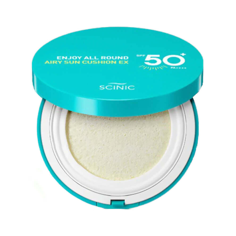 Охлаждающий солнцезащитный кушон Scinic Enjoy All Round Airy Sun Cushion EX SPF 50+ PA++++