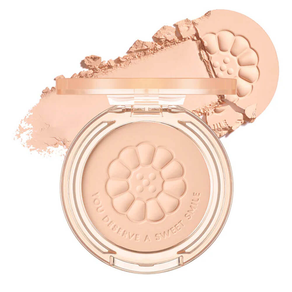 Шелковистые компактные румяна Peripera Pure Blushed Sunshine Cheek 022 Creamy Nude