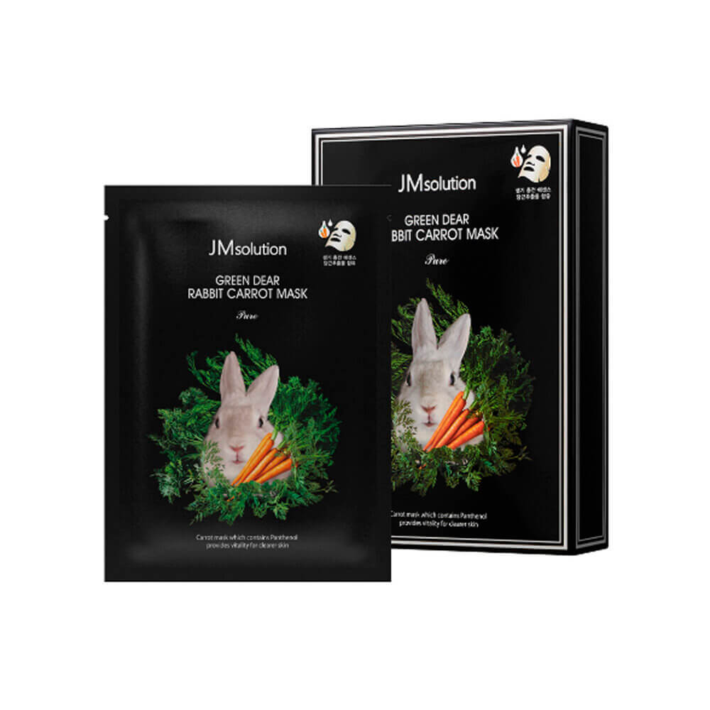 КОРОБКА Успокаивающая тканевая маска с экстрактом моркови JMsolution Green Dear Rabbit Carrot Mask