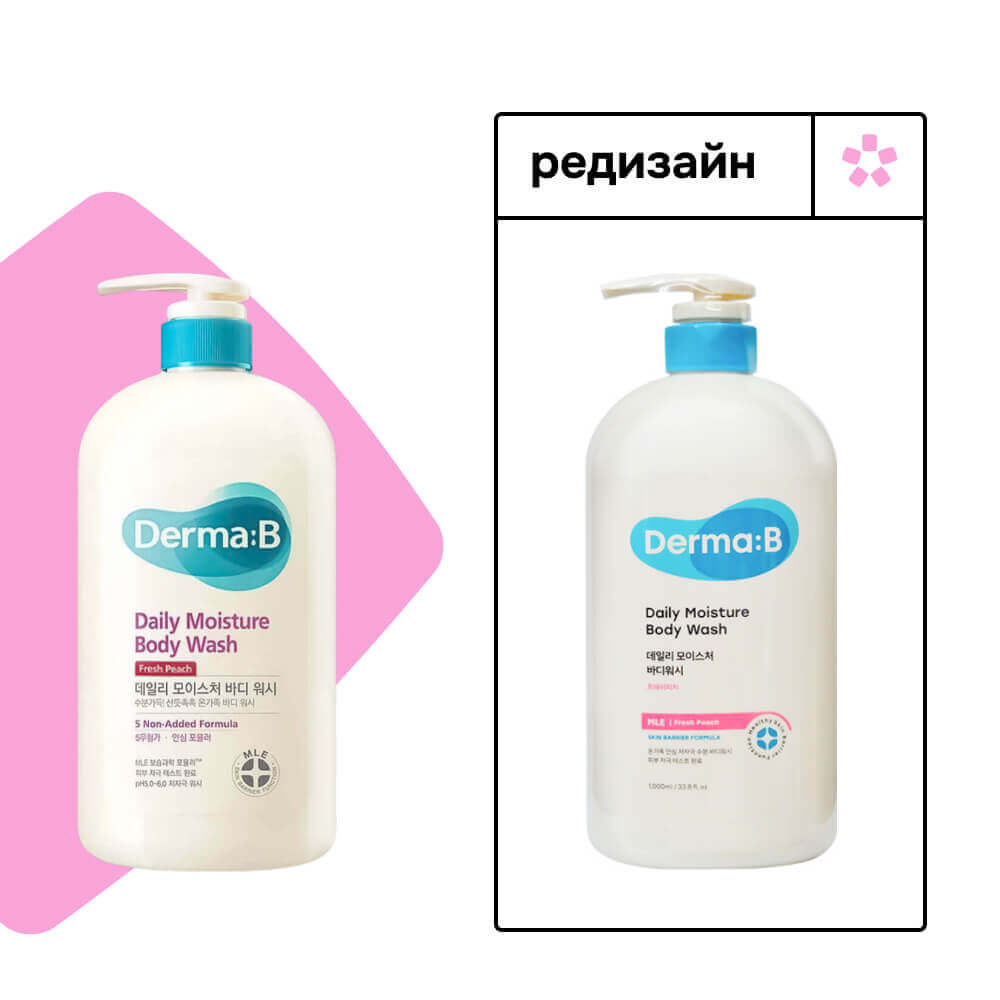 Ламеллярный гель для душа Derma:B Daily Moisture Body Wash