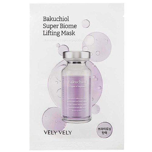 Лифтинг-маска с бакучиолом и пептидами Vely Vely Bakuchiol Super Biome Lifting Mask