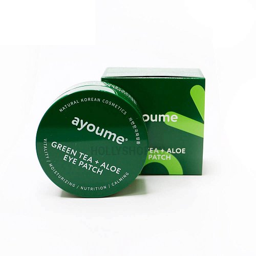 Гидрогелевые патчи с экстрактом алоэ и зеленого чая Ayoume Green Tea + Aloe Eye Patch 