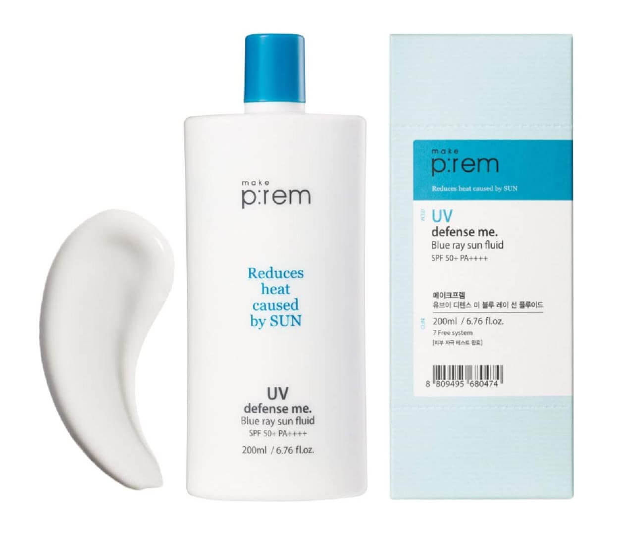 Солнцезащитное молочко для лица и тела Make P:rem UV Defense Me Blue Ray Sun Fluid SPF 50+PA++++