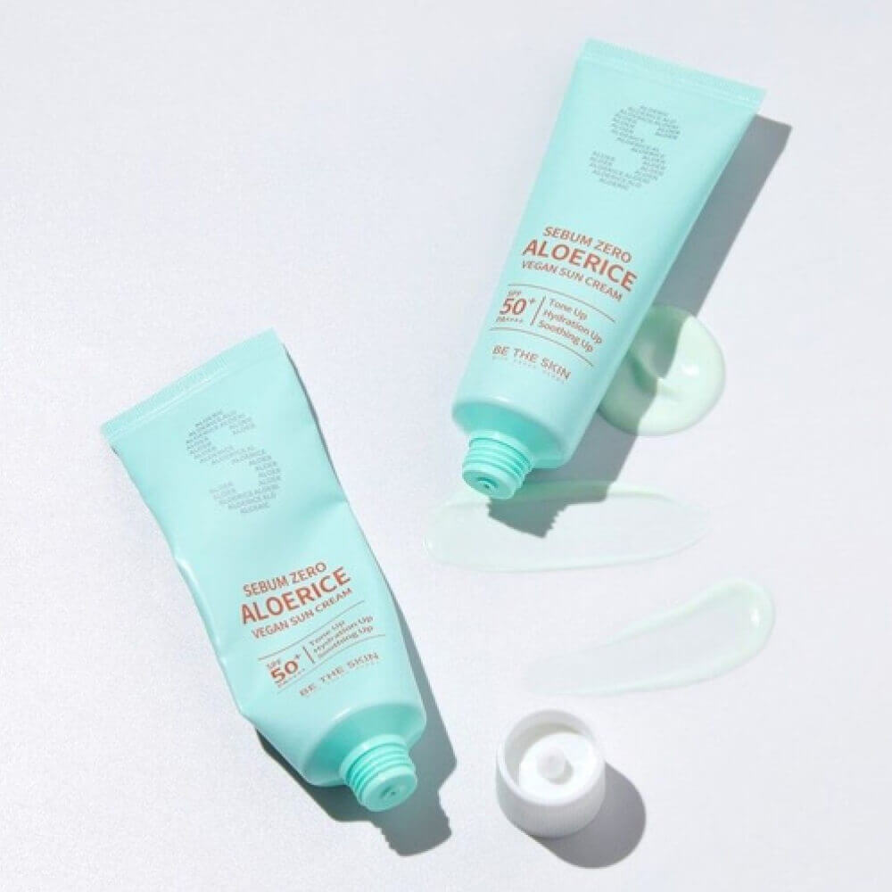 Себорегулирующий солнцезащитный крем Be The Skin Sebum Zero Aloerice Vegan Sun Cream SPF50+ PA++++