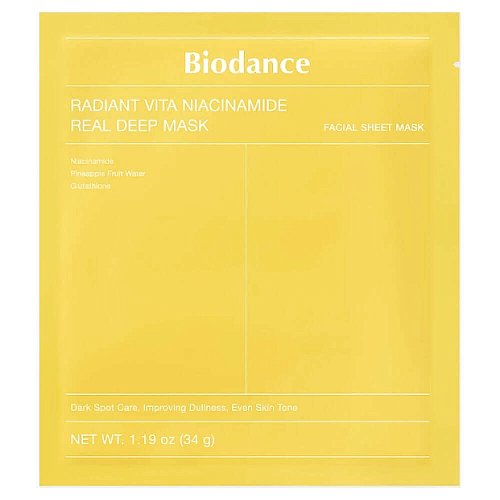 Гидрогелевая маска с ниацинамидом для сияния кожи Biodance Radiant Vita Niacinamide Real Deep Mask