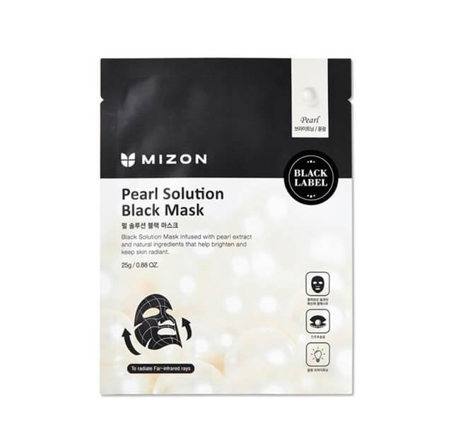 Тканевая маска для лица с жемчужной пудрой Mizon Pearl Solution Black