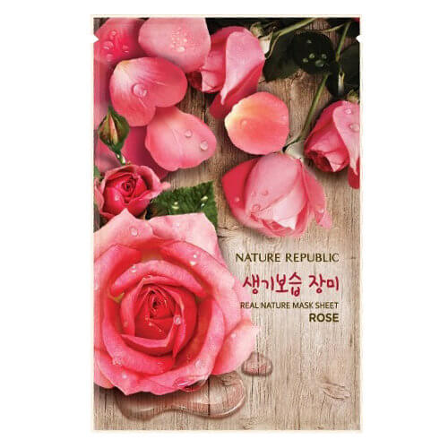 Тканевые маски для лица с органическими экстрактами Nature Republic Real Nature Mask Sheet - С розой (Rose)