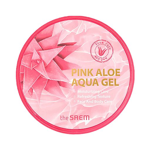 Универсальный розовый гель 94% алоэ для лица и тела The Saem Pink Aloe Aqua Gel