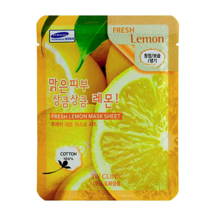 Тканевые маски 3W CLINIC Fresh Mask Sheet Lemon