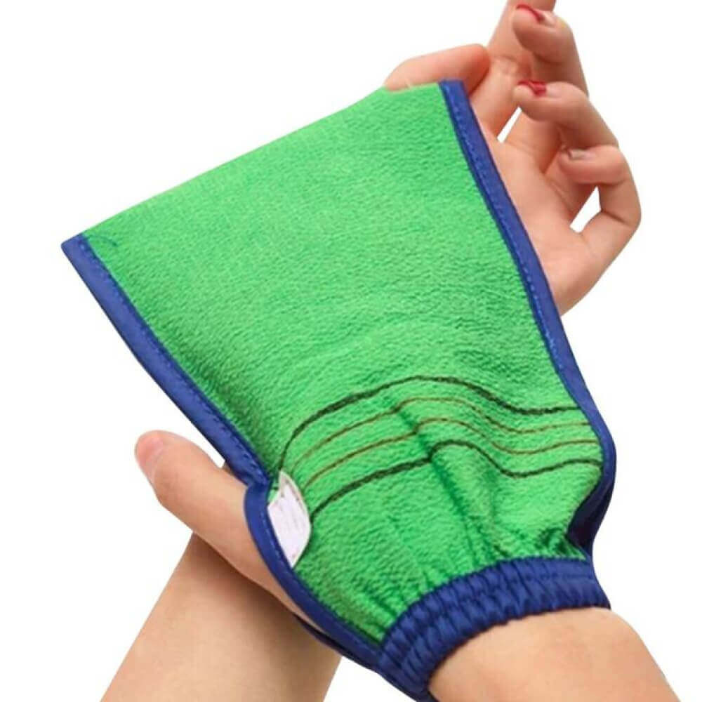 Двусторонняя отшелушивающая мочалка-рукавица для тела из вискозы Body Glove Towel Sponge For Body