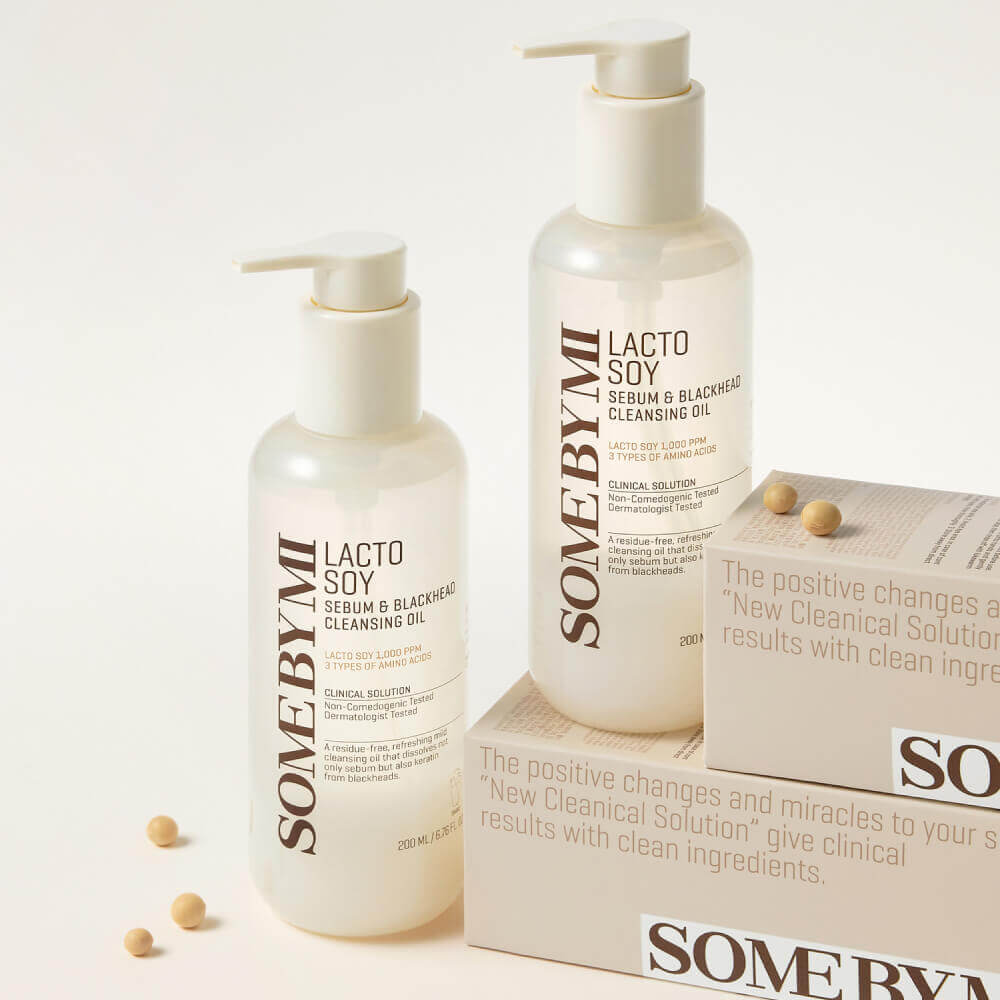 Двухфазное гидрофильное масло с соей Some By Mi Lacto Soy Sebum & Blackhead Cleansing Oil