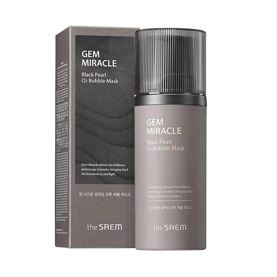 Кислородная маска с экстрактом черного жемчуга The Saem Gem Miracle Black Pearl O2 Bubble Mask