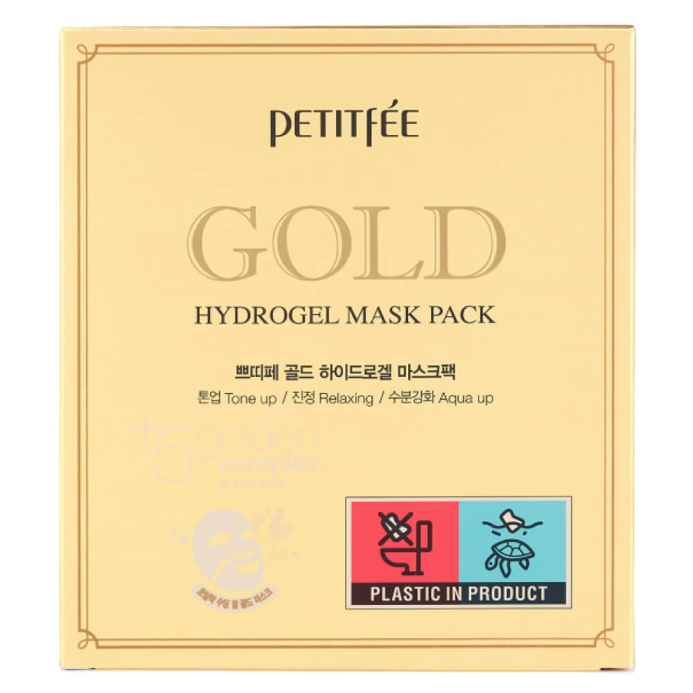 КОРОБКА Гидрогелевая маска для лица с золотом Petitfee Gold Hydrogel Mask