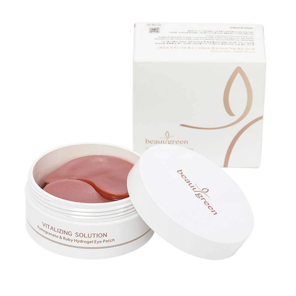 Омолаживающие гидрогелевые патчи с гранатом и пудрой рубина BeauuGreen Pomegranate Ruby Eye Patch