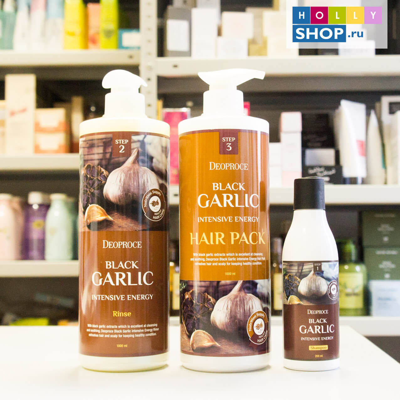 Шампунь против выпадения волос с экстрактом чёрного чеснока Deoproce Black Garlic Intensive Energy Shampoo