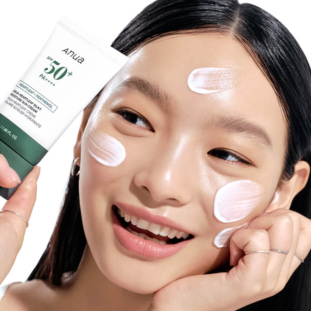 Успокаивающий солнцезащитный крем с хауттюйнией Anua Heartleaf Silky Moisture Sun Cream SPF50+PA++++