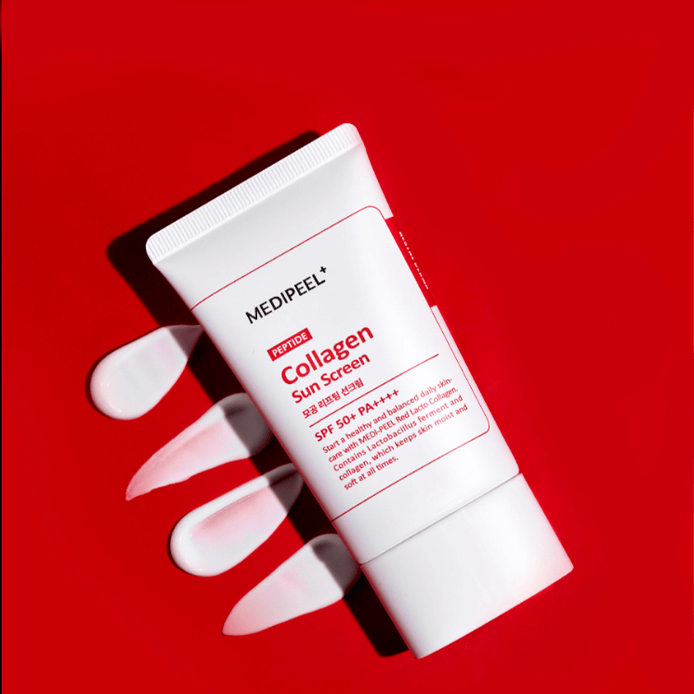 Солнцезащитный крем с коллагеном MEDIPEEL Red Lacto Collagen Pore Lifting Sunscreen SPF50+ PA++++