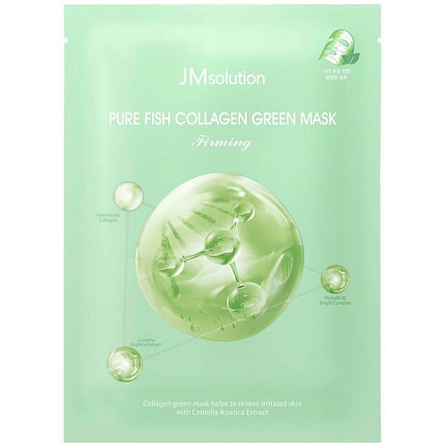 Успокаивающая маска с коллагеном JMsolution Pure Fish Collagen Green Mask Firming