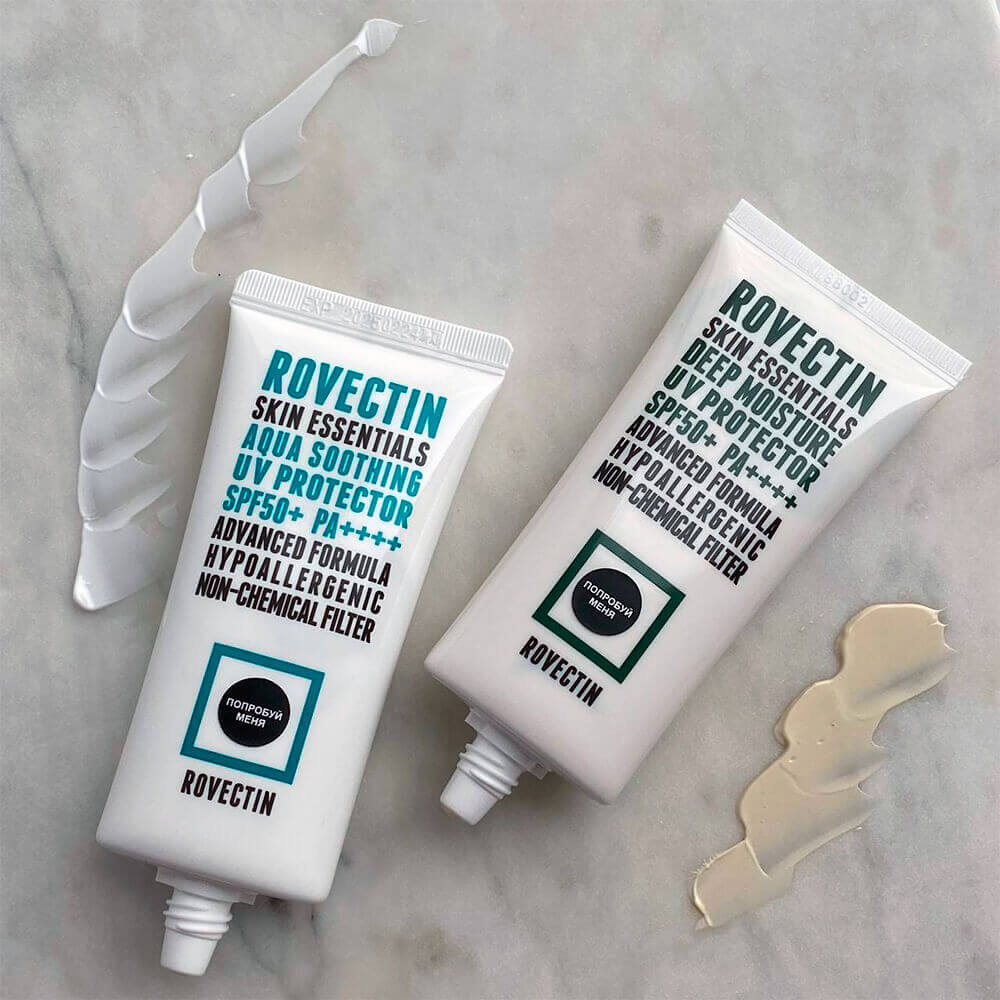 Успокаивающий солнцезащитный крем Rovectin Skin Essentials Aqua Soothing UV Protector SPF50+ PA++++