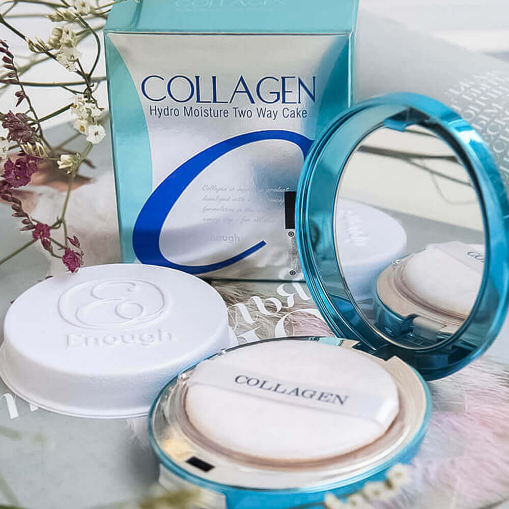 Увлажняющая коллагеновая пудра со сменным блоком Enough Collagen Hydro Moisture Two Way Cake SPF25 PA++