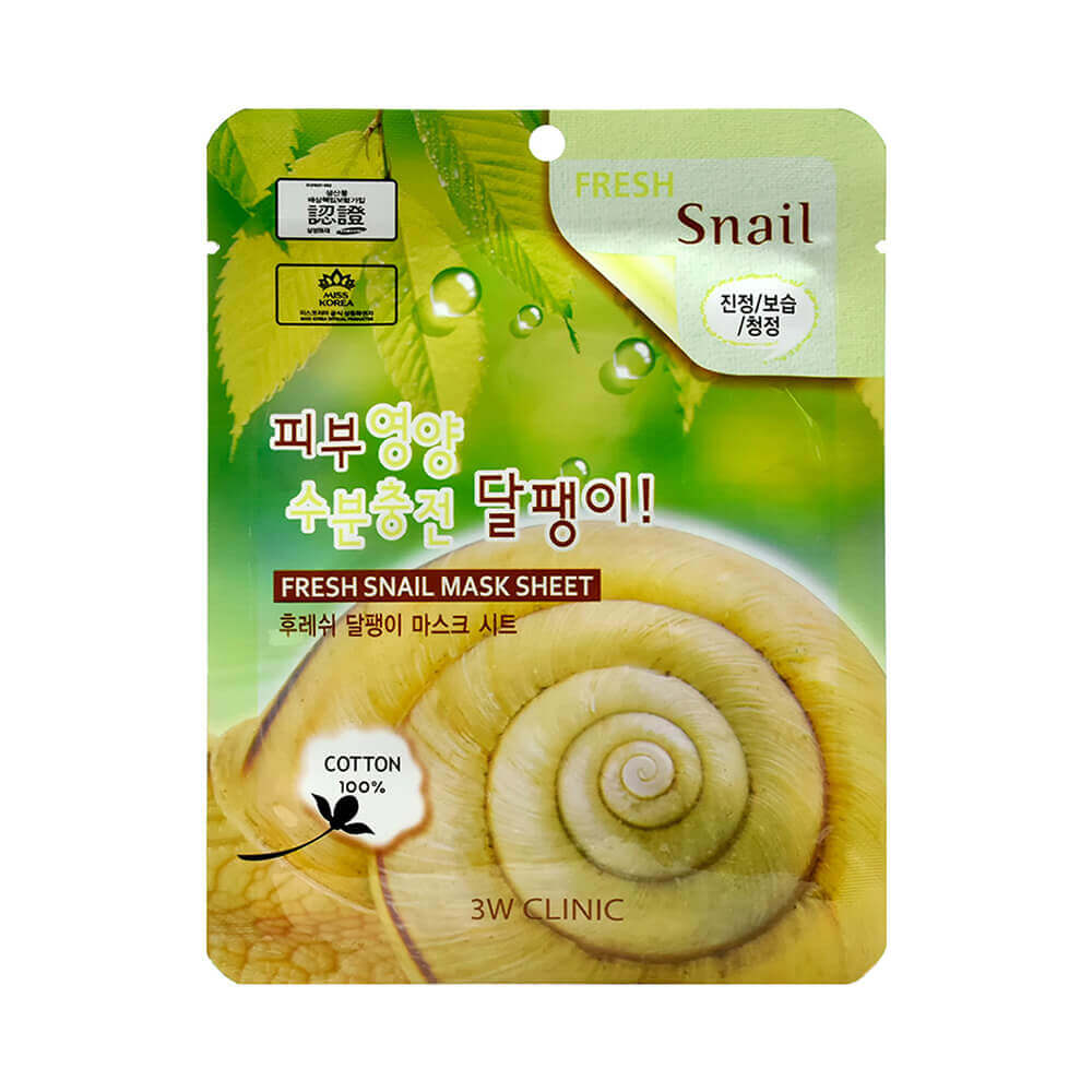 Тканевые маски 3W CLINIC Fresh Mask Sheet Snail