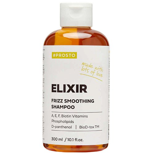 Разглаживающий шампунь для глубокого увлажнения PROSTO ELIXIR Frizz Smoothing Shampoo