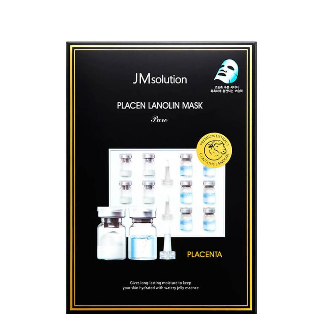 КОРОБКА Плацентарная тканевая маска с ланолином JMSolution Placen Lanolin Mask Pure