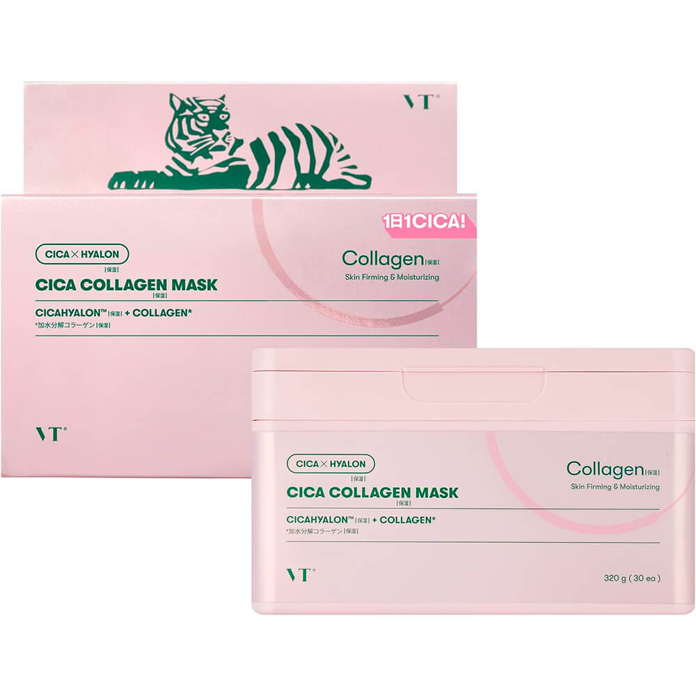 Набор тканевых масок с коллагеном для эластичности кожи VT Cosmetics Cica Collagen Mask