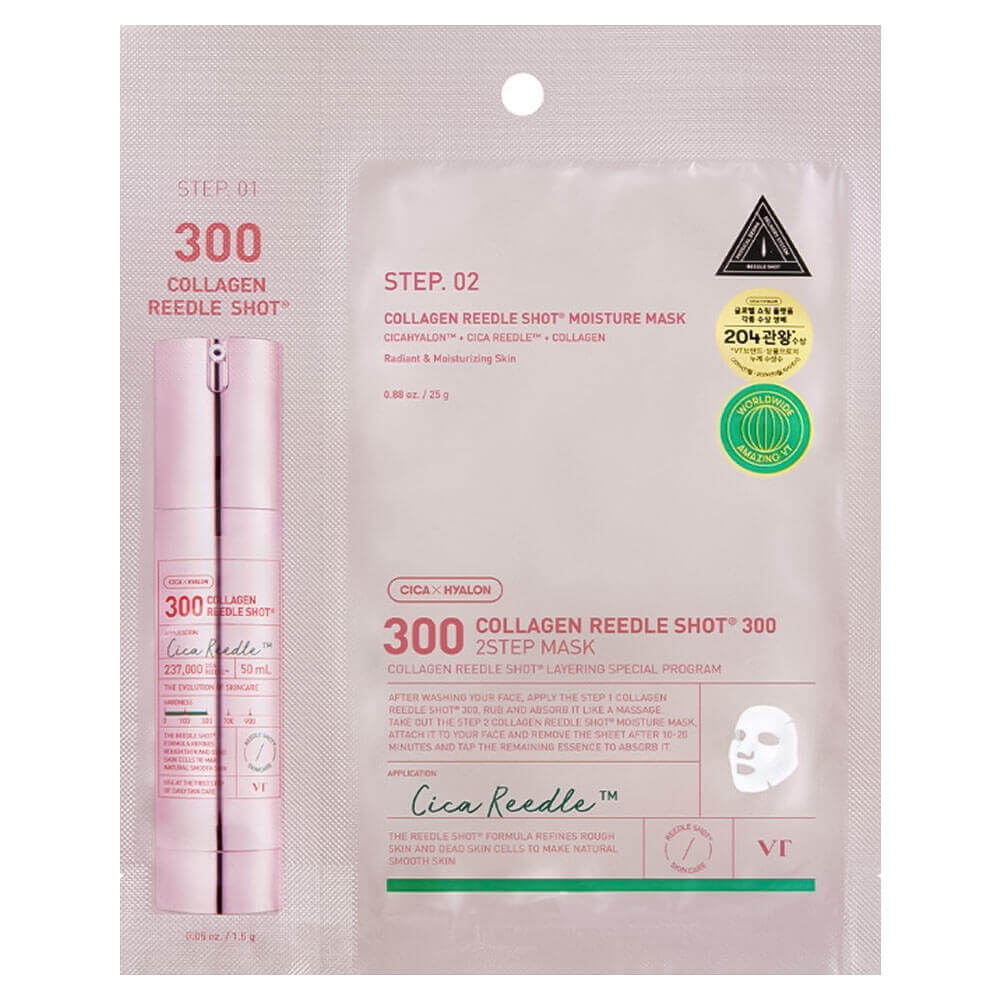 

Интенсивная двухфазная маска с коллагеном VT Cosmetics Collagen Reedle Shot 300 2step Mask