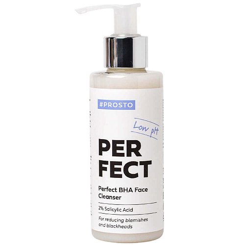 Очищающий гель от чёрных точек с 2% BHA-кислоты PROSTO PERFECT BHA Face Cleanser