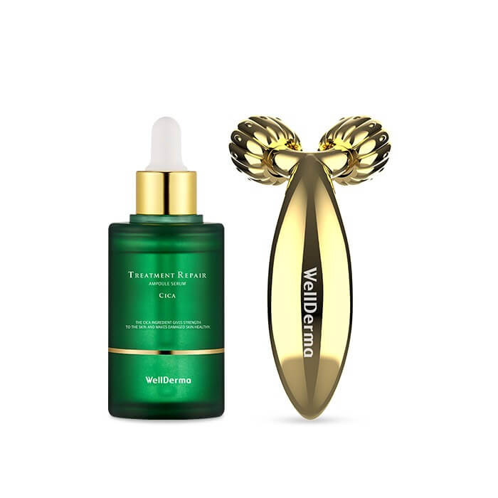 

Лифтинг-набор с центеллой WellDerma Cica Treatment Repair Ampoule Serum & Roller Set