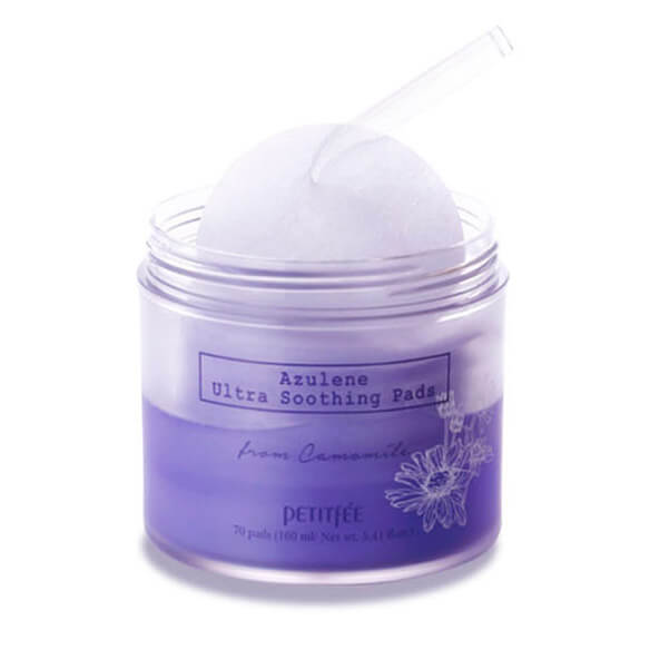 Успокаивающие пэды для лица с азуленом Petitfee Azulene Ultra Soothing Pads