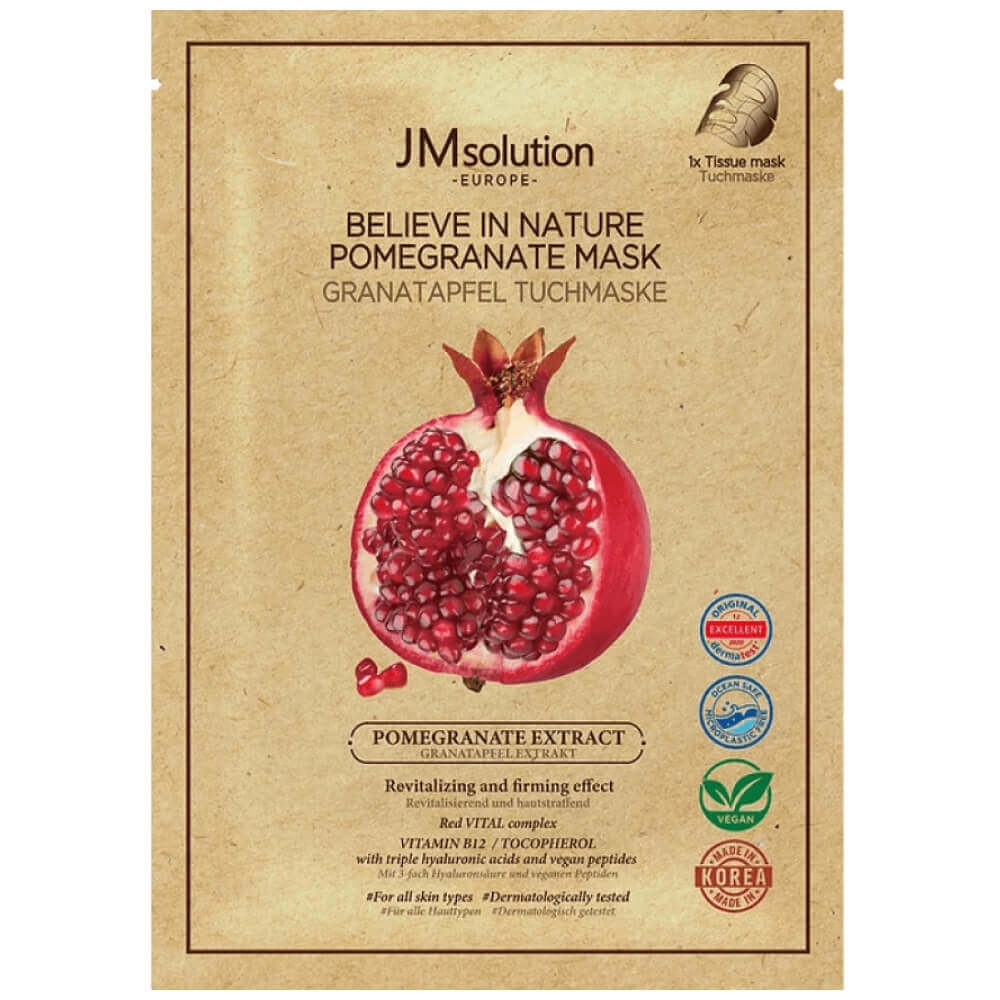 

Веганская маска с экстрактом граната JMsolution Europe Believe In Nature Pomegranate Mask