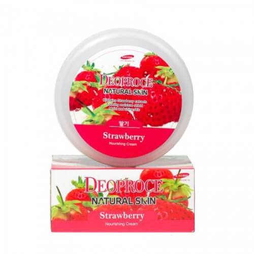 Крем для лица и тела с экстрактом клубники Deoproce Natural Skin Strawberry Nourishing Cream
