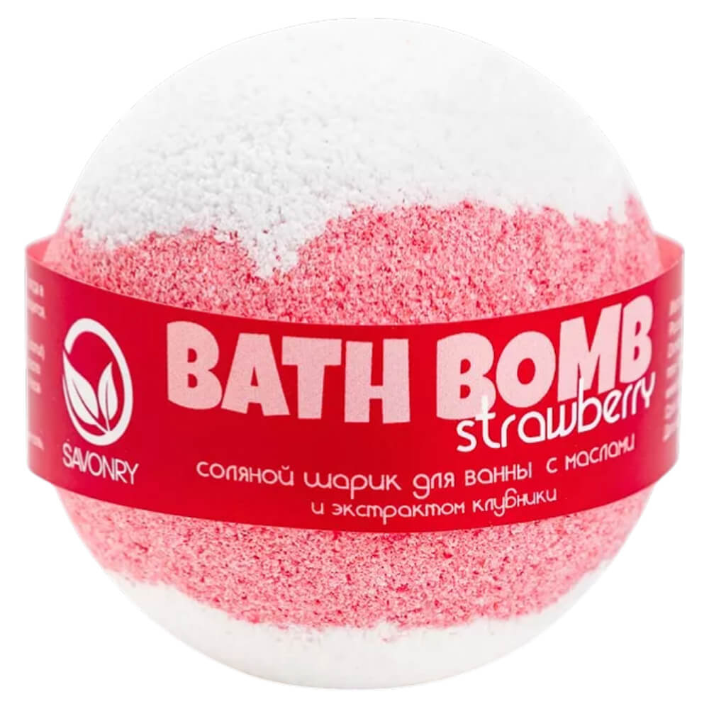 

Бомбочка для ванны с экстрактом клубники SAVONRY Bath Bomb Strawberry