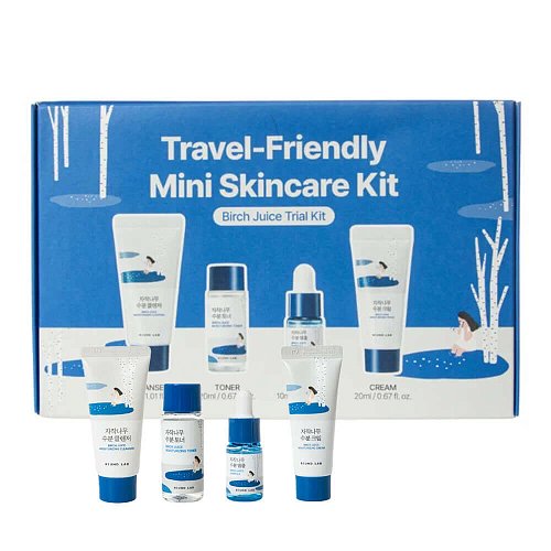 Travel-набор средств с берёзовым соком Round Lab Travel-Friendly Mini Skincare Kit Birch Juice