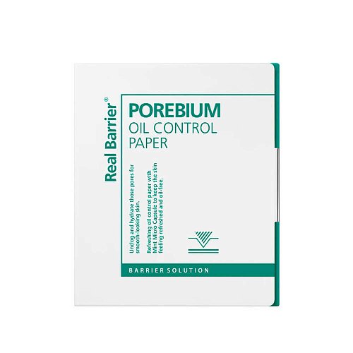 Матирующие салфетки от жирного блеска с мятой Real Barrier Porebium Oil Control Paper
