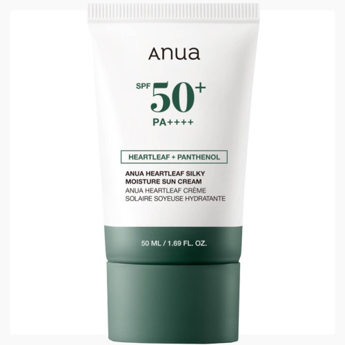 Успокаивающий солнцезащитный крем с хауттюйнией Anua Heartleaf Silky Moisture Sun Cream SPF50+PA++++