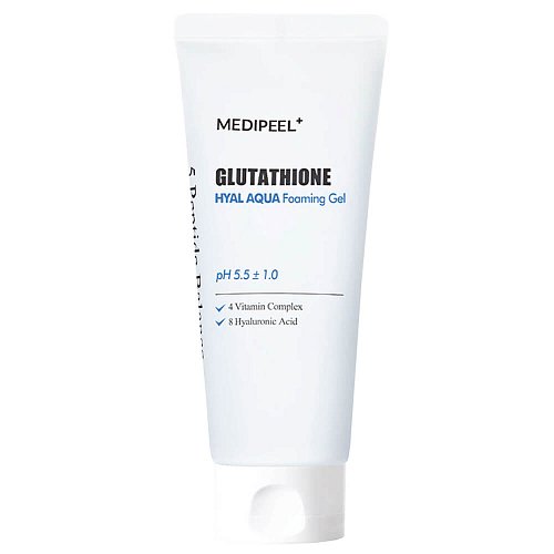 Увлажняющий гель-пенка для умывания MEDIPEEL Glutathione Hyal Aqua Foaming Gel Cleanser