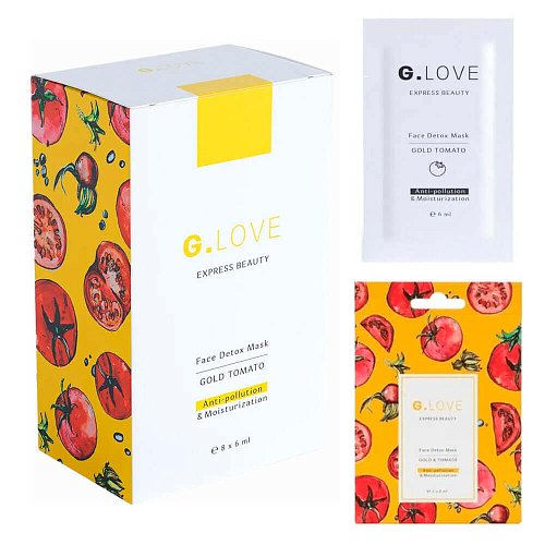 Увлажняющая детокс-маска с биозолотом G.Love Face Detox Mask Gold Tomato