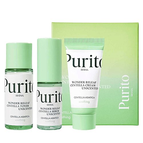 Набор миниатюр с центеллой PuritoSeoul Wonder Releaf Centella Mini Kit Unscented