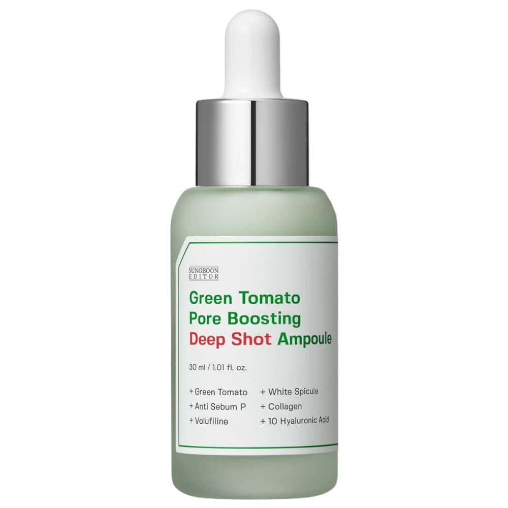 

Ампула-бустер для сужения пор Sungboon Editor Green Tomato Pore Boosting Deep Shot Ampoule