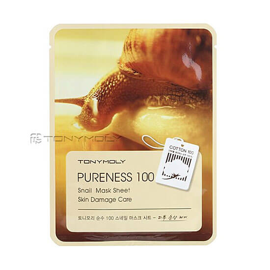 Тканевые маски Tony Moly Pureness 100 Mask Sheet Snail - с фильтратом улитки