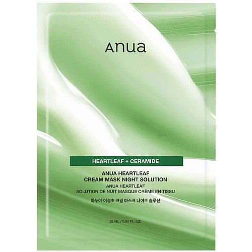 Барьерная тканевая крем-маска с хауттюйнией Anua Heartleaf Cream Mask Night Solution
